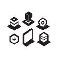 Isometric data processing cloud technology and networking icons in vector format design Royalty Free Stock Photo