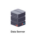Isometric Data Server Stack with Rounded Edges and Indicator Lights Royalty Free Stock Photo