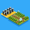 Isometric Datacenter Hosting Servers Concept