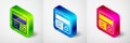 Isometric Debugging icon isolated on grey background. Debugging tool. Magnifying glass on bug programming. Testing and Royalty Free Stock Photo