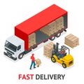 Isometric delivery and shipment service. Fast and Free