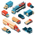 Delivery Trucks Isometric Set