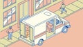 Isometric Delivery Van: Efficient Urban Logistics and Package Transportation, vector design Generative AI Royalty Free Stock Photo