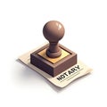An isometric depiction of colorful notary stamp Royalty Free Stock Photo