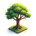 An isometric depiction of healing tree icon Royalty Free Stock Photo