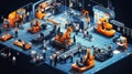 Isometric Depiction of Industry 4.0 Where Automation and Innovation Converge