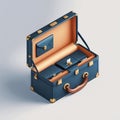 An isometric depiction of a open briefcase icon Royalty Free Stock Photo