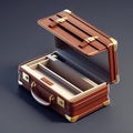 An isometric depiction of a open briefcase icon Royalty Free Stock Photo