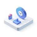 Isometric depiction of random icon Royalty Free Stock Photo