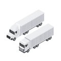 Isometric design of cargo truck. Heavy haul trailer Royalty Free Stock Photo