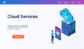 Cloud services 3d lp template2 Royalty Free Stock Photo