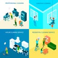 Cleaning Service Isometric Design Concept Royalty Free Stock Photo