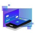 Isometric design mobile payment illustration conceptual