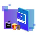 Isometric design streaming online movies illustration conceptual