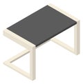 Isometric desk. Black office workspace table icon Royalty Free Stock Photo