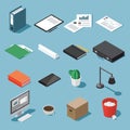 Isometric desk equipment set