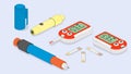 Isometric diabetes management and glucose monitoring set