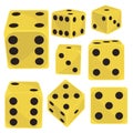 Isometric dice number lucky game fortune casino variants loss gamble cube vector illustration.