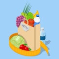 Isometric Diet programs, Diet Plan Concept. Nutrition diet, weight-management diet, individual dietary service concept