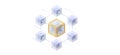 Isometric Digital art NFTs, generative art. NFT Non-fungible token is a unique and non-interchangeable unit of data