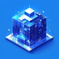 Isometric Digital Data Server Technology Cube Royalty Free Stock Photo