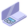 Isometric digital kitchen scale illustration Royalty Free Stock Photo