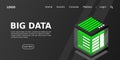 Isometric Digital Technology Web Banner. BIG DATA Machine Learning Algorithms Royalty Free Stock Photo