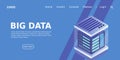 Isometric Digital Technology Web Banner. BIG DATA Machine Learning Algorithms Royalty Free Stock Photo