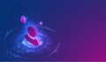 Isometric digital user icon. Abstract technology background. Vector illustration