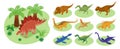 Isometric Dinosaurs Big Set