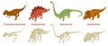 Dinosaurs Skeleton Compositions Set Royalty Free Stock Photo