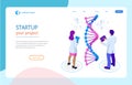 Isometric DNA helix, DNA Analysing concept. Digital blue background. Innovation, medicine, and technology. Web page or Royalty Free Stock Photo