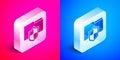 Isometric Document folder protection concept icon isolated on pink and blue background. Confidential information and Royalty Free Stock Photo