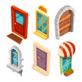 Isometric doors and windows Royalty Free Stock Photo