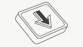 Isometric Download Button Icon Digital Media, vector design Generative AI Royalty Free Stock Photo
