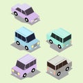 Isometric_SUV Car_Two Point of View_Color Sample_Pastel Color Scheme_Flat Cartoon Vector Illustration Icon Logo Avatar Royalty Free Stock Photo