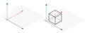 Isometric drawing a thirty degreesangle is applied to its sides. The cube opposite. Isometric Grid vector