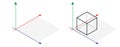 Isometric drawing a thirty degreesangle is applied to its sides. The cube opposite. Isometric Grid vector