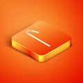 Isometric Drinking plastic straw icon isolated on orange background. Vector Illustration