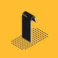 Isometric Drinking plastic straw icon isolated on yellow background. Vector