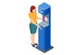 Isometric drinking water filling station, Refill, and Reusable bottle. Eco-friendly. Free public water bottle refill