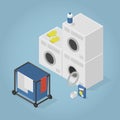 Isometric Dry Cleaning Illustration