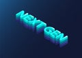 Next Gen 3d isometric text. Next generation concept as vector illustration on dark blue background