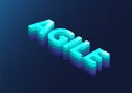 Agile isometric 3d vector text. Illustration of agile methodology concept to organise work