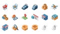 Isometric E-commerce and Logistics Icons Set Royalty Free Stock Photo