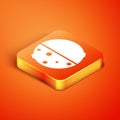 Isometric Eclipse of the sun icon isolated on orange background. Total sonar eclipse. Vector Illustration