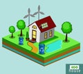 Isometric Eco House Royalty Free Stock Photo