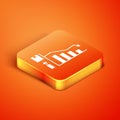 Isometric Ecology infographic icon isolated on orange background. Vector Illustration