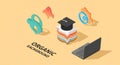 Isometric Education and Technology Concept Royalty Free Stock Photo
