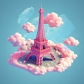 isometric eiffel in 3d